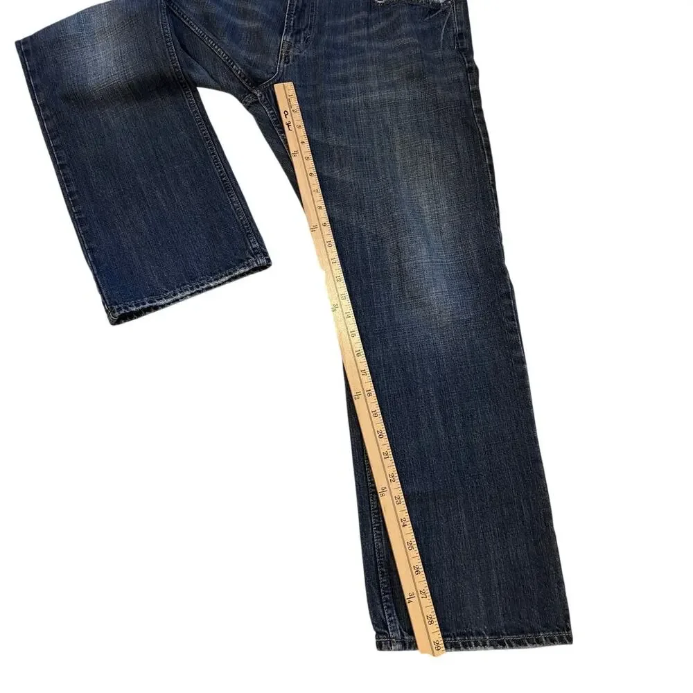 American Eagle Jeans Mens Sz 38x30 Blue Original Straight 100% Cotton Distressed